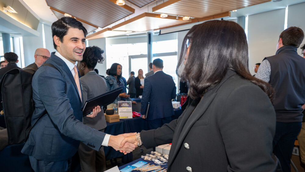 Photo of Georgetown Real Estate Student at Steers Center Career Fair