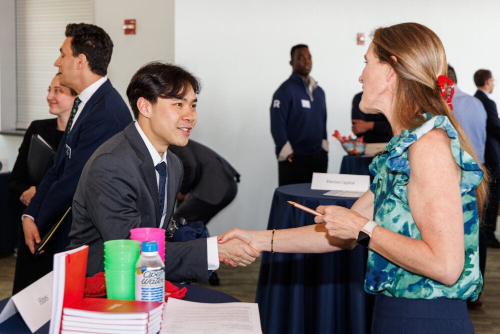 Georgetown Real Assets students meet with employers at the Steers Center Career Fair