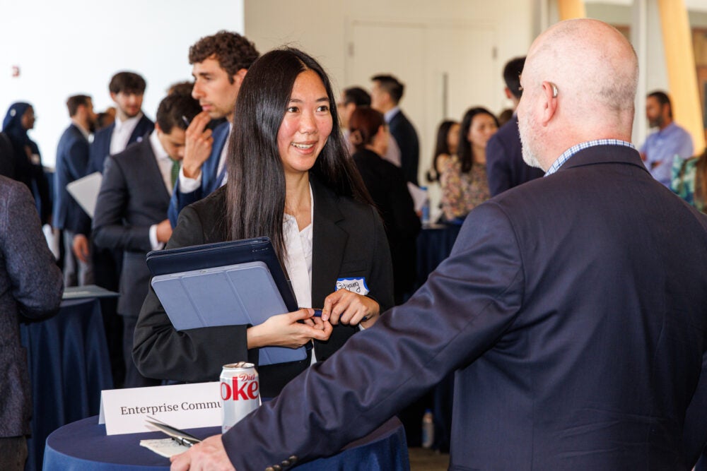 Georgetown Real Assets students meet with employers at the Steers Center Career Fair