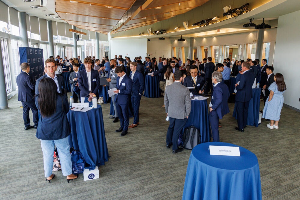 Georgetown Real Assets students meet with employers at the Steers Center Career Fair