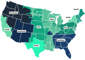 Map showing North American wholesale markets PCI serves