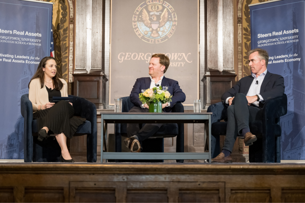 Erin Dixon (B’11), Nicholas Azrack (C’06) and Tyler Henritze speak on a panel on Real Estate Repriced: Capital, Risk and the Next Cycle at Steers Luminaries 2026