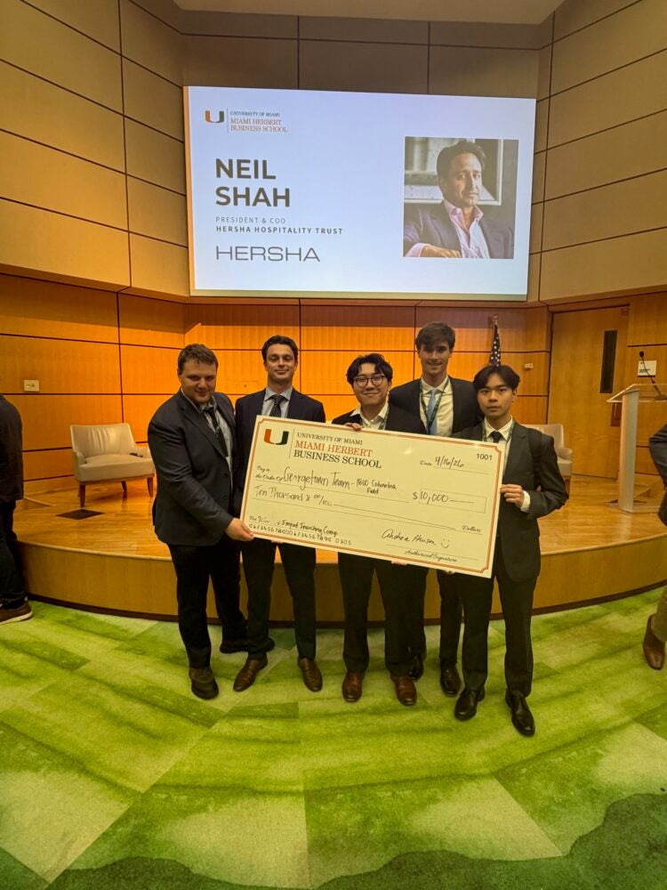 Georgetown real assets students win Miami real estate case competition