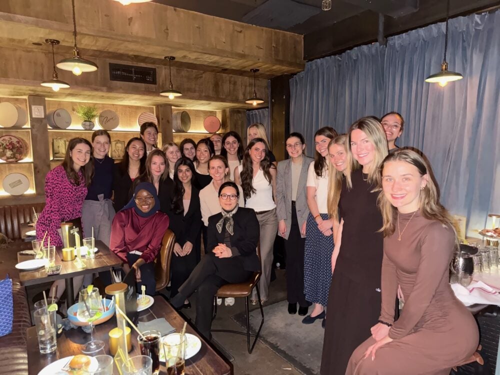 Students from Georgetown's Women in Real Estate Club meet with alumni in the industry